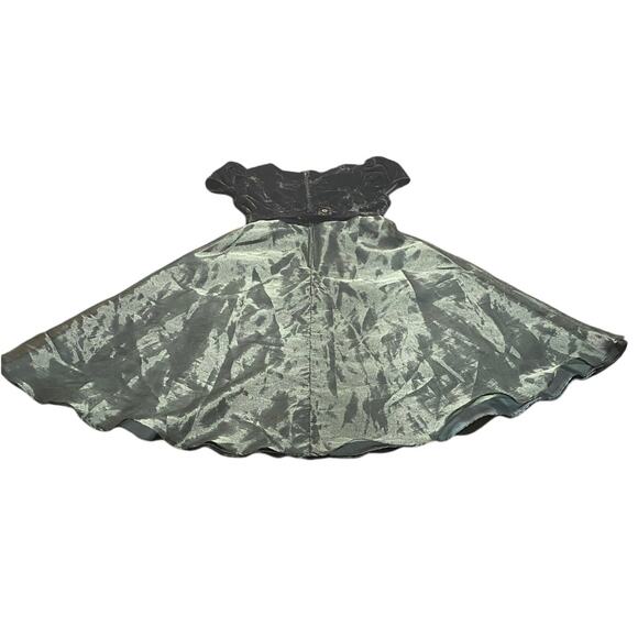 Vintage Bonnie Jean Girls Dress Green Velvet Sweetheart Neck Roses Ribbons Sze 8 - Picture 3 of 10